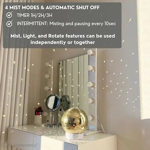 Disco Ball Diffuser Rotating - 300 ML Mirror Ball Oil Diffuser, Essential Oils Diffusers for Home SCANDINORDICA Au supplements