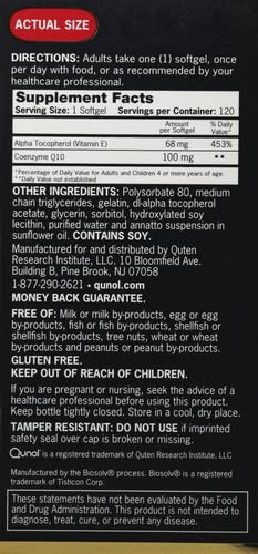 Qunol Ultra CoQ10 100mg, 3x Better Absorption, Patented Water and Fat Soluble Natural Supplement Form of Coenzyme Q10