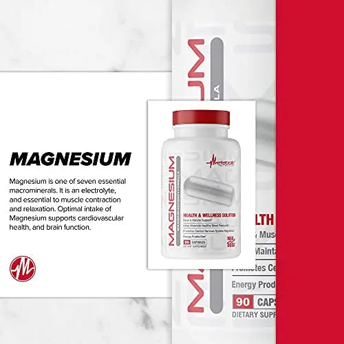 Metabolic Nutrition Magnesium, 650mg per Serving, Non-GMO, Vegan, Gluten Free Metabolic Nutrition Au supplements