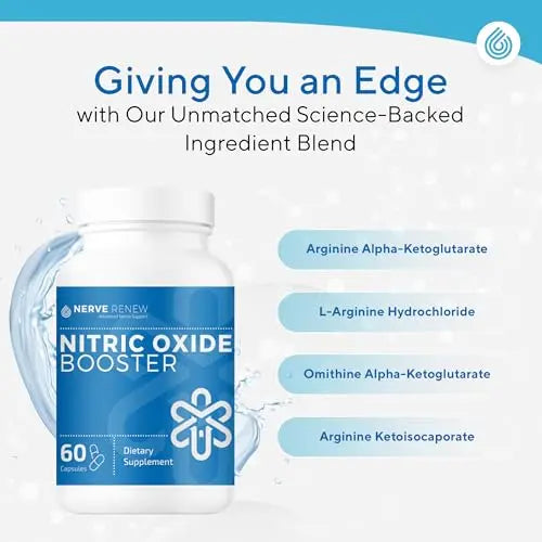 NERVE RENEW Nitric Oxide Booster - Nitric Oxide Supplement with L Arginine Hydrochloride NERVE RENEW Au supplements