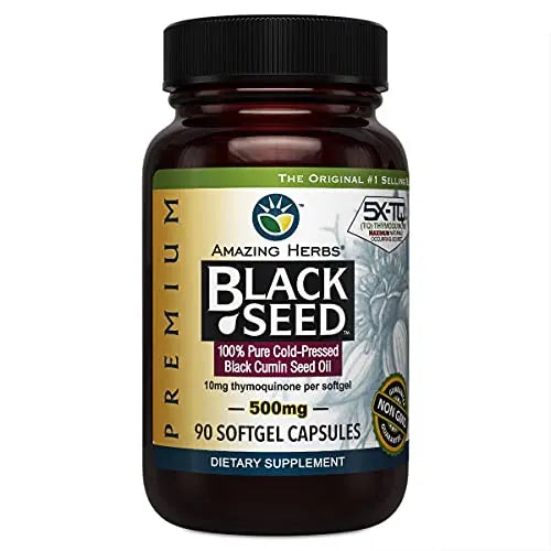 Amazing Herbs Premium Black Seed Oil Capsules - Cold Pressed Nigella Sativa Aids Amazing Herbs Au supplements