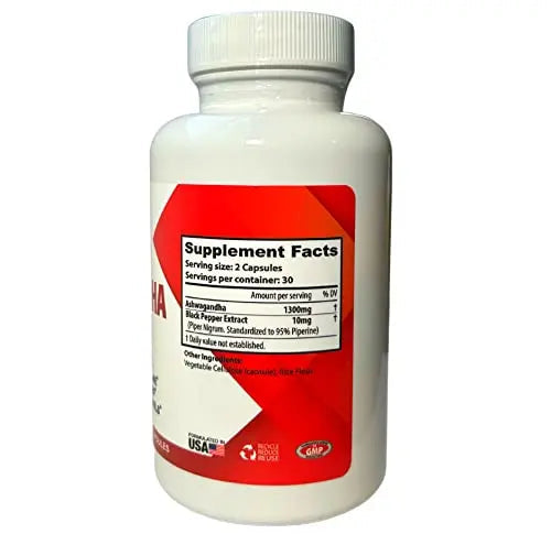 Aulona Care Ashwagandha with Black Pepper 1300mg for Healthy Adrenaline, Stress Relief Aulona Care Au supplements
