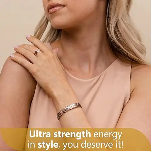 Feraco Magentic Copper Bracelet for Women,Vintage Flower Copper Cuff Bracelet Feraco Au supplements