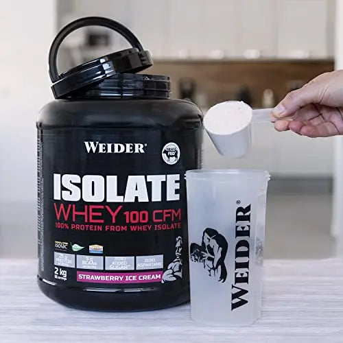 Weider Isolate Whey 100 CFM (2kg) Strawberry Ice Cream Flavour. Protein Powder with 25g Proteins Weider Au supplements
