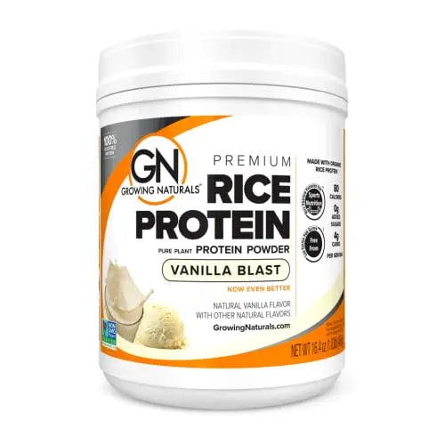 Growing Naturals | Vanilla Rice Powder 15g Plant Protein | 2.8G BCAA, Low-Carb Growing Naturals Au supplements