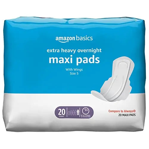 Amazon Basics Thick Maxi Pads with Flexi-Wings for Periods, Extra Heavy Overnight Absorbency Amazon Basics Au supplements