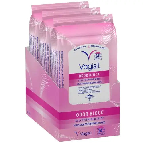 Vagisil Odor Block Daily Freshening Wipes for Feminine Hygiene in Resealable Pouch Vagisil Au supplements