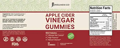 (2-Pack | 120 Gummies) Premium Apple Cider Vinegar Gummies - Raw, Natural, Unfiltered ACV JB Wellness Co Au supplements