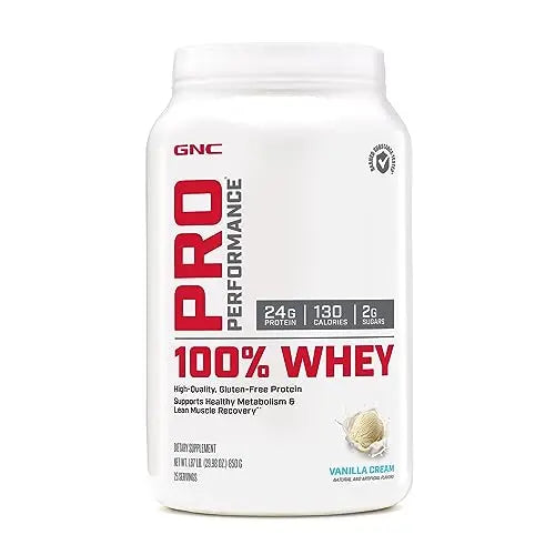 GNC Pro Performance 100% Whey Protein Powder - Vanilla Cream, 25 Servings GNC Au supplements