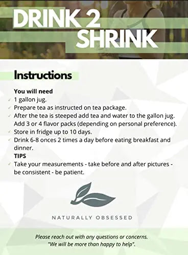 Naturally Obsessed 4 Week DRINK2SHRINK Detox Tea Formula Flat Belly System Detox Kit Naturally Obsessed Au supplements
