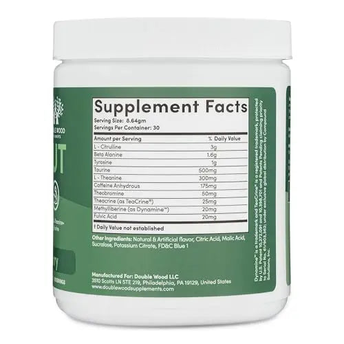 Pre Workout Powder for Men & Women (30 Servings of Caffeine, Beta Alanine, L-Citrulline Double Wood Supplements Au supplements
