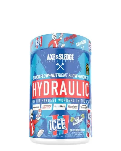 Axe & Sledge Supplements Hydraulic Stimulant-Free Pre-Workout Powder, ICEE Blue Axe & Sledge Au supplements