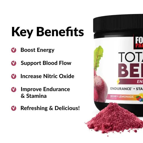 Force Factor Total Beets Energy Drink Mix, Superfood Beet Root Powder with Nitrates Force Factor Au supplements