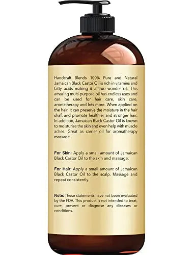 Handcraft Blends Jamaican Black Castor Oil for Hair Growth, Eyelashes and Eyebrows Handcraft Blends Au supplements