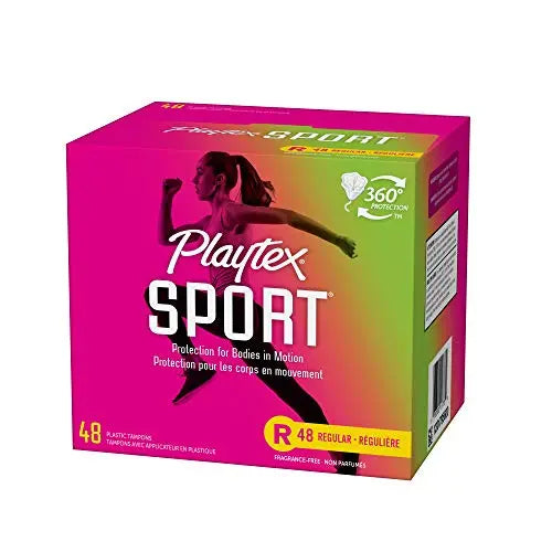Playtex Sport Tampons, Regular Absorbency, Fragrance-Free - 48ct (Packaging May Vary) PLAYTEX Au supplements