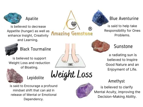Weight Loss Crystals and Stone Sets Manifestation, Set of 6 Black Tourmaline, Amethyst Amazing Gemstone Au supplements