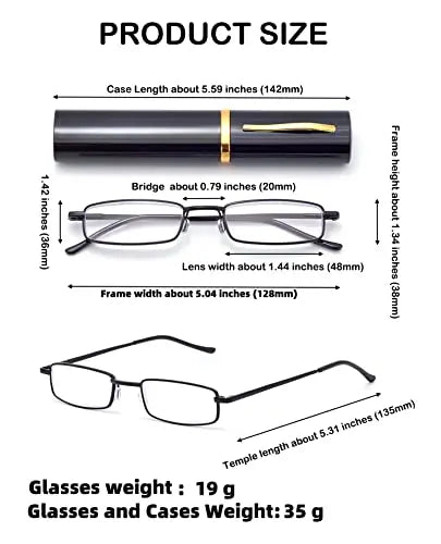 HIGHLIKE 4-Pack Slim Pocket Reading Glasses Men Women, Compact Readers Super Clear HIGHLIKE Au supplements