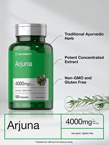 Arjuna Capsules 4000mg | 120 Count | Non-GMO, Gluten Free | from Arjuna Bark Herb Horbäach Au supplements