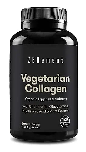 Vegetarian Collagen, from Organic Eggshell Membrane, 120 Capsules | with Glucosamine, Chondroitin, Hyaluronic Acid and Plant Extracts Zenement Au supplements