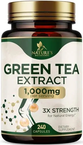 Nature's Green Tea Extract Pills 98% Standardized EGCG 1000mg - 3X Strength for Natural Nature's Nutrition Au supplements
