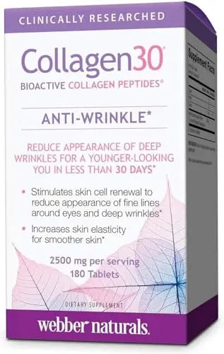 Webber Naturals Collagen30® Bioactive Collagen Peptides 2500 mg 180 Tablets Webber Naturals Au supplements