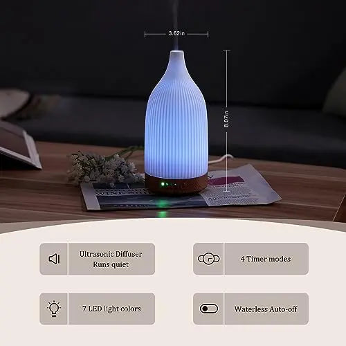 Coolego Ceramic Diffuser, 100ml Essential Oil Diffuser Ultrasonic Cool Mist Aromatherapy Diffuser Coolego Au supplements