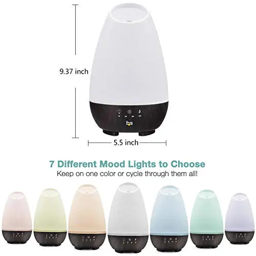 HealthSmart Essential Oil Diffuser, Cool Mist Humidifier and Aromatherapy Diffuser, FSA HSA Eligible with 500ML HealthSmart Au supplements