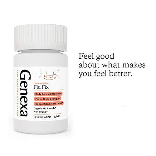 Genexa Flu Fix - 60 Tablets - Multi-Symptom Flu Remedy - Organic, Gluten Free & Non-GMO - Homeopathic Genexa Au supplements