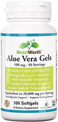 NutriWorth Aloe Vera Supplement (100 Softgels) 20,000mg Pure Gel Equivalency NutriWorth Au supplements