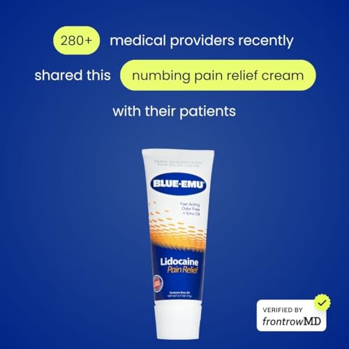 BLUE-EMU Lidocaine Pain Relief Cream for Fast, Numbing Relief, 2.7 Oz, 1 Pack BLUE-EMU Au supplements