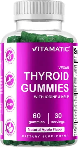 Vitamatic 2 Pack Vegan Thyroid Support Gummies with Iodine & Kelp - 60 Count Vitamatic Au supplements