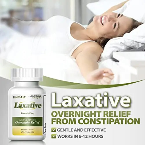 HealthA2Z Laxative Bisacodyl 5mg | 250 Counts | Gentle and Fast Overnight Relief HealthA2Z Au supplements