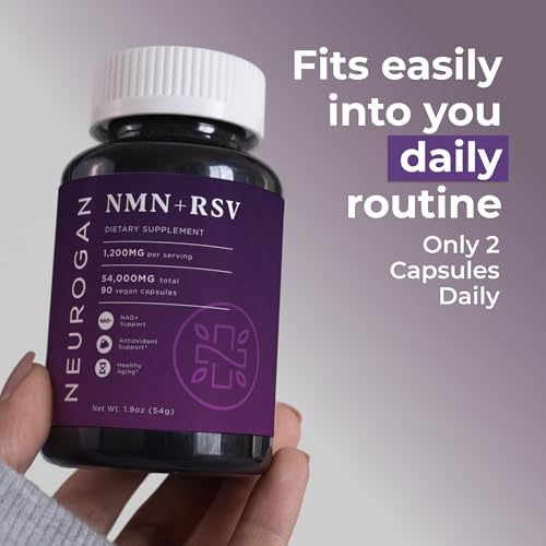 Neurogan NMN + Resveratrol Capsules – Cellular Health & Energy Support – 1200mg Nicotinamide Mononucleotide and Trans-Resveratrol per Serving, 90 Count Neurogan Au supplements