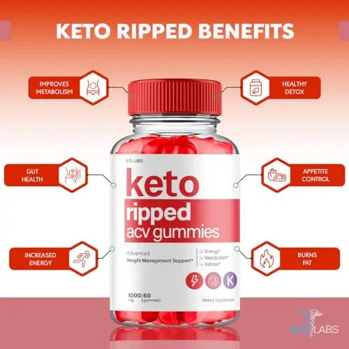(5 Pack) Keto Ripped ACV Gummies, Keto Ripped ACV Gummies Advanced Weight Loss S.O Labs Au supplements