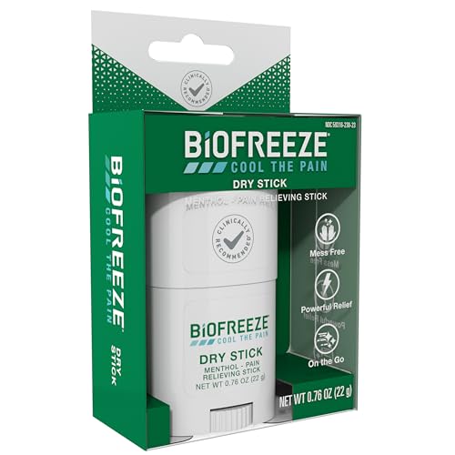 Biofreeze Dry Stick, Mess-Free Relief for Neck, Shoulder, Knee, Hip, Hand & Joint, Cooling Menthol Pain Relief Stick, Up to 100 Uses Biofreeze Au supplements
