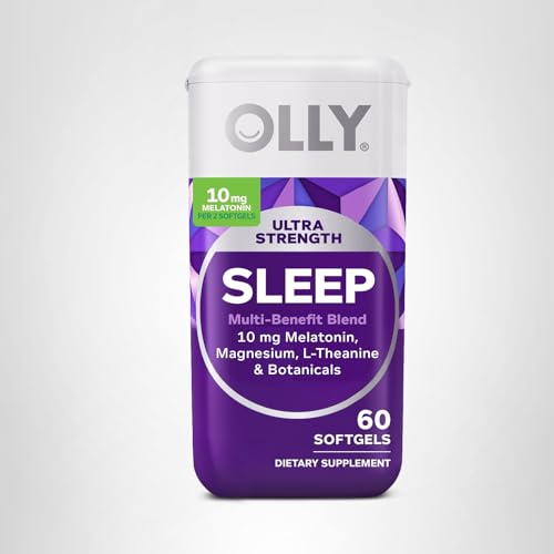 OLLY Ultra Strength Sleep Softgels, 10mg Melatonin, L-Theanine, Chamomile, Magnesium, Lemon Balm, Supports Deep Restful Sleep