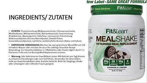 Fit & Lean Meal Shake, Fat Burning Meal Replacement, Meal Replacement with Protein Fit & Lean Au supplements