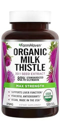 FarmHaven USDA Organic Milk Thistle Capsules | 11250mg Strength | 30X Concentrated FarmHaven Au supplements
