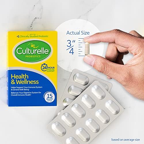 Culturelle Health & Wellness Daily Probiotic Supplement For Men & Women, Helps Support Your Immune System, Occasional Diarrhea, Gas & Bloating, 15 Billion CFUs, Non-GMO, 50 Count Culturelle Au supplements
