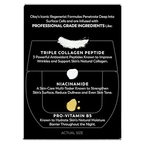 Olay Night Cream for Face, Anti-Aging Face Moisturizer for Women - Fragrance-Free Skin Care, Anti-Wrinkle, Exfoliate, Smooths Texture