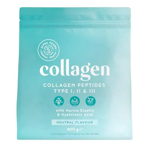 Collagen Powder with Hyaluronic Acid 400g - Collagen Peptides Supplement + Amino Acids Alpha Foods Au supplements