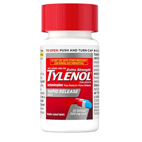 Tylenol Extra Strength Acetaminophen Rapid Release Gels for Pain & Fever, 50 Count Tylenol Au supplements