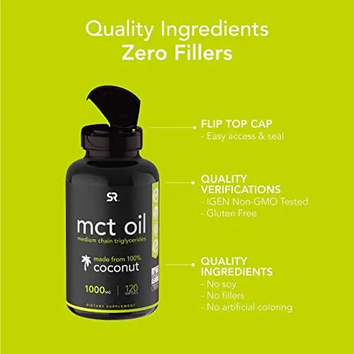 Sports Research Keto MCT Oil Capsules derived from Coconut Oil | Keto Fuel for The Brain Sports Research Au supplements