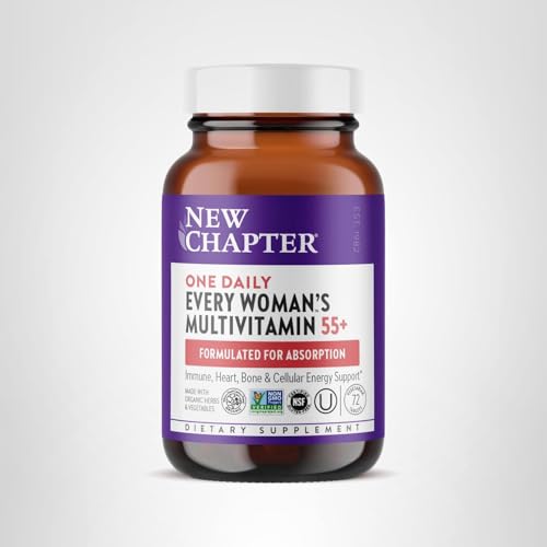 New Chapter Women’s Multivitamin 55+, Astaxanthin, B6, B12, D3, Vitamin C & Zinc, Immune, Heart, Cellular Energy, and Bone Support, Gentle on The Stomach