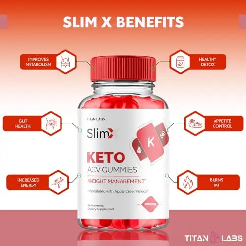 (2 Pack) SlimX Keto ACV Gummies, SlimX Keto ACV Advanced Weight Loss 1000MG Apple Titan Labs Au supplements