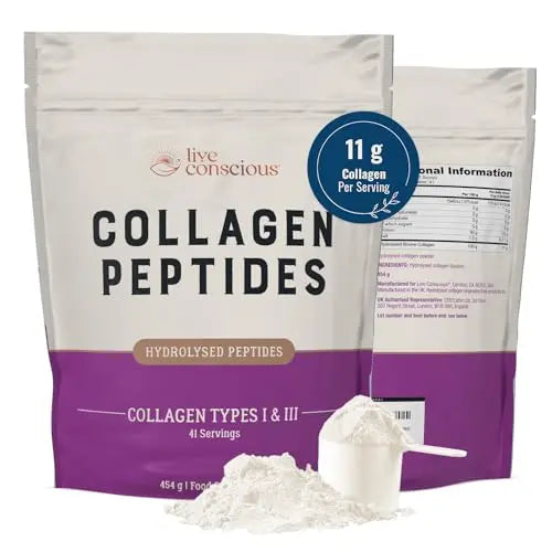 Collagen Peptides Powder - Grass-Fed Hydrolysed Collagen Powder Supplement Live Conscious Au supplements