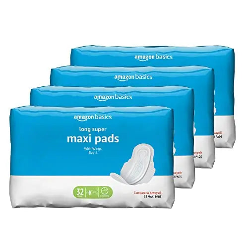 Amazon Basics Thick Maxi Pads with Flexi-Wings for Periods, Long Length, Super Absorbency Amazon Basics Au supplements