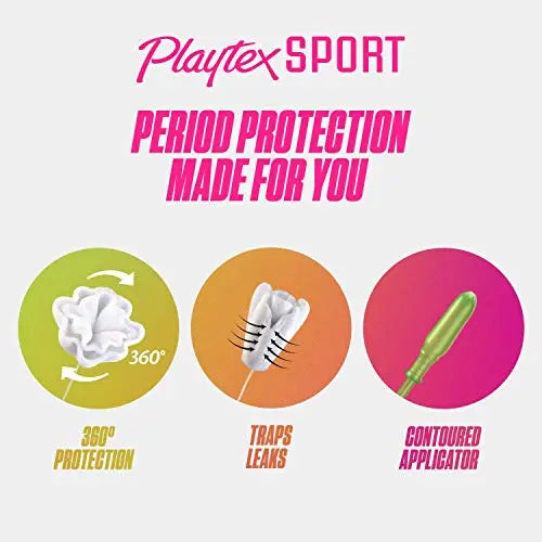 Playtex Sport Tampons, Regular Absorbency, Fragrance-Free - 48ct (Packaging May Vary) PLAYTEX Au supplements