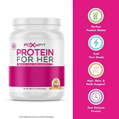 FoxyFit Protein for Her, Caramel Mocha Whey Protein Powder with CLA and Biotin FoxyFit Au supplements