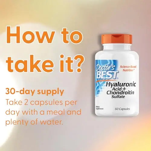 Doctor's Best, Hyaluronic Acid with Chondroitin Sulphate and Collagen, 60 Capsules, Gluten Free, SOYA Free Doctor's BEST Au supplements